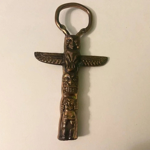 Vintage Totem  Pole Bottle Opener 4.5 Inch Long Souvenir - Picture 13 of 16